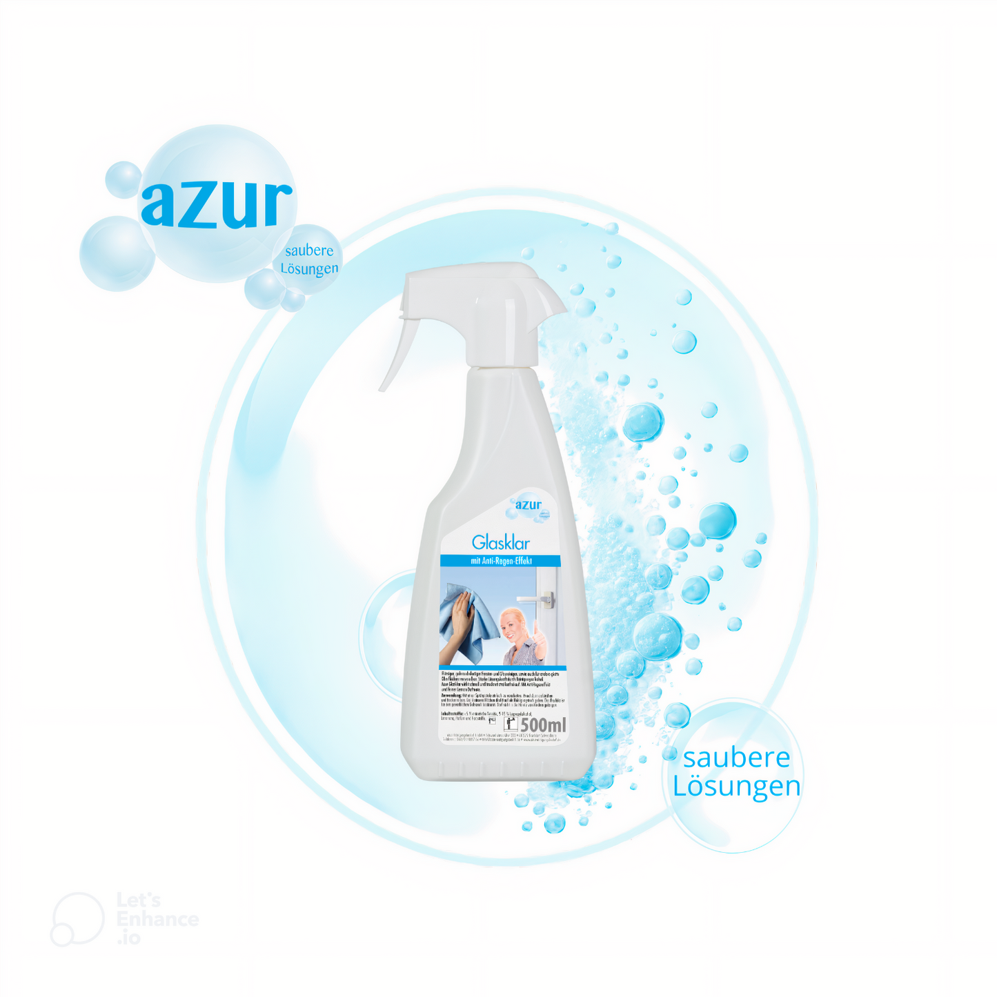 azur Glasklar 500 ml – Glasreiniger mit Anti-Regen-Effekt | Streifenfrei & schnell trocknend