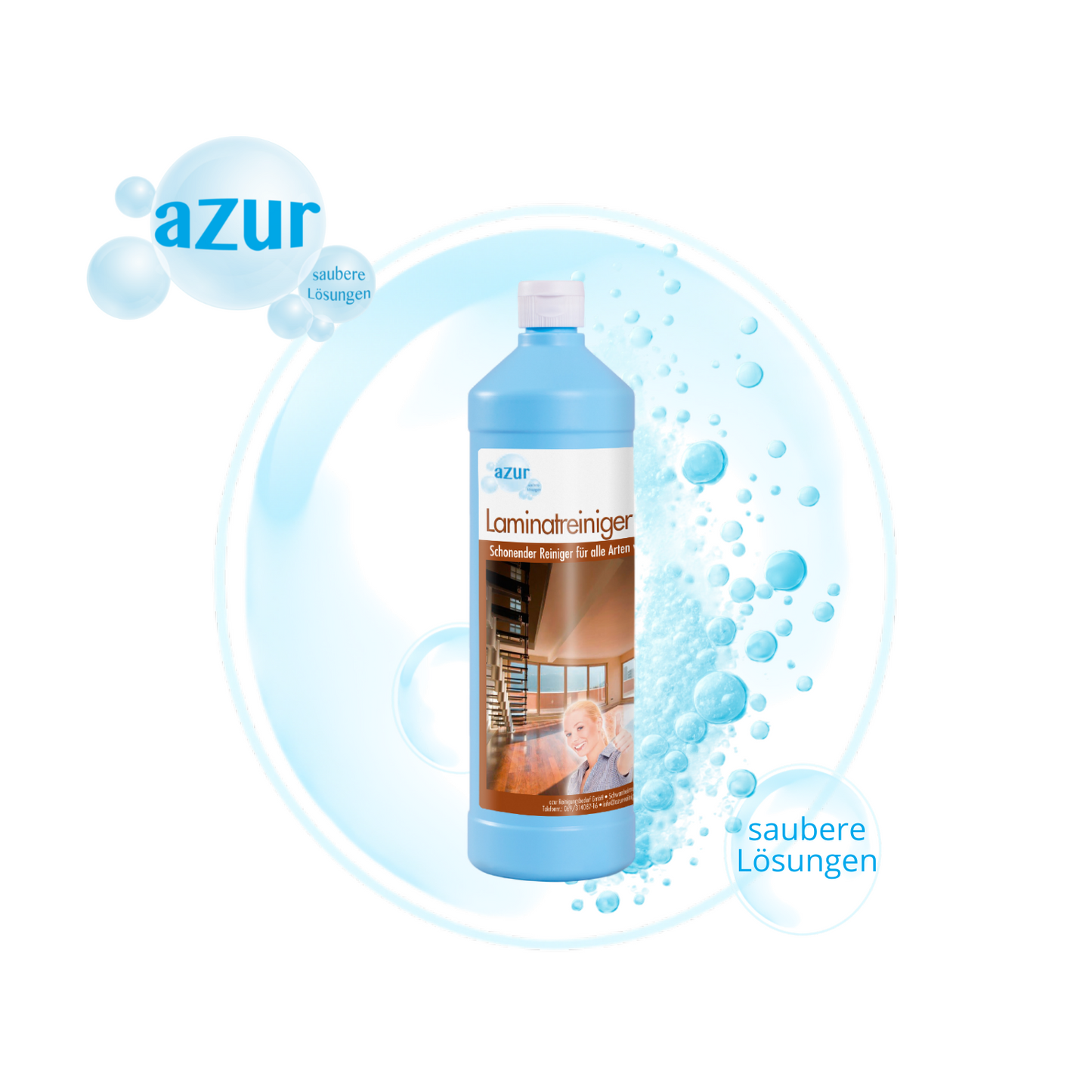 azur Laminatreiniger 1 L – Schonender Spezialreiniger für Laminat & versiegelte Böden