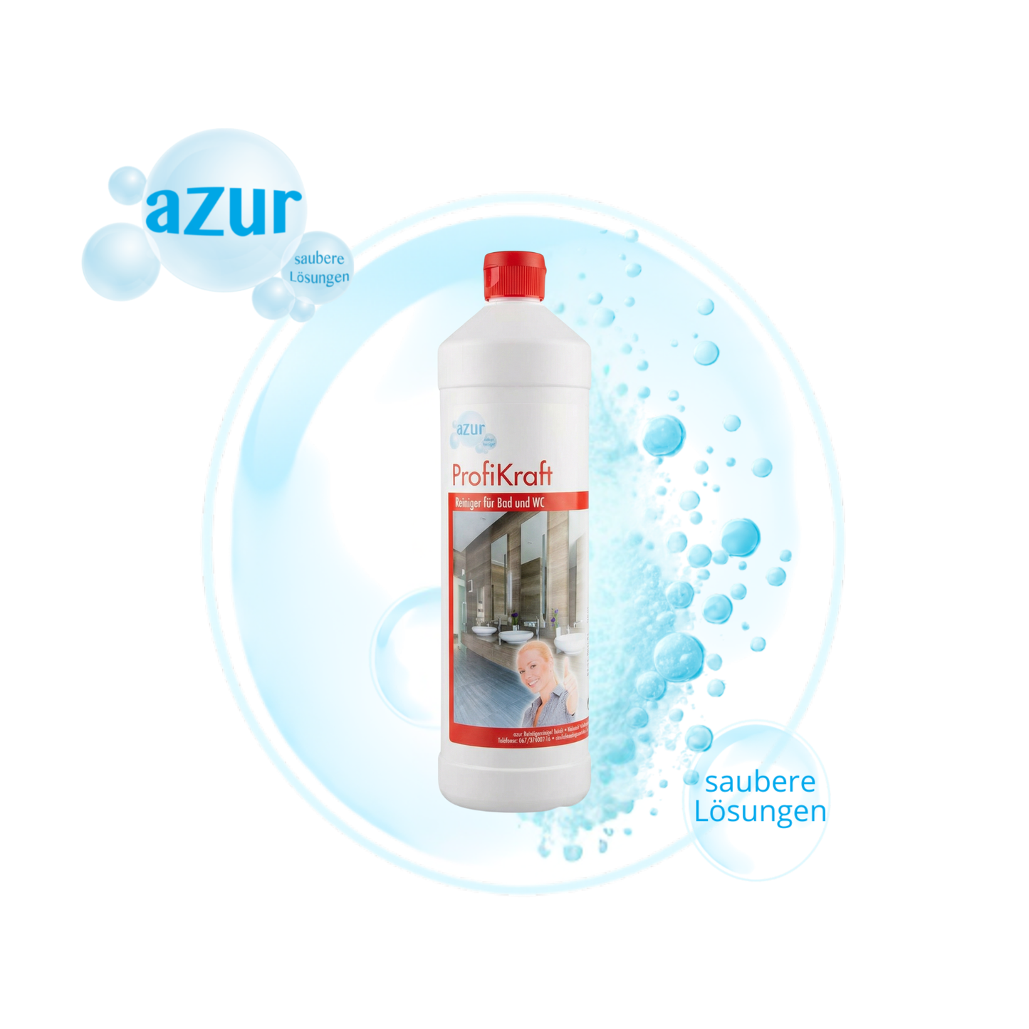 azur ProfiKraft 1 L – Kraftvoller Sanitärreiniger für WC, Bad & Gewerbe | Gegen Kalk & Urinstein
