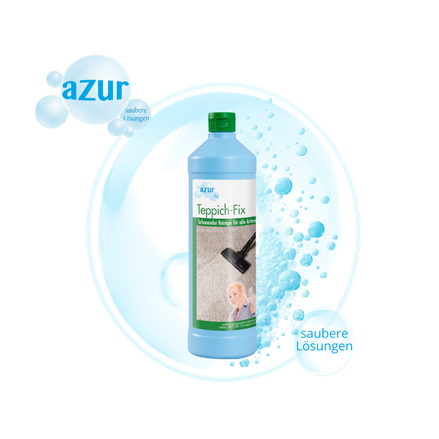 azur TeppichFix 1 L – Teppichreiniger-Konzentrat für Fasertiefe Reinigung | Schonend & wirksam