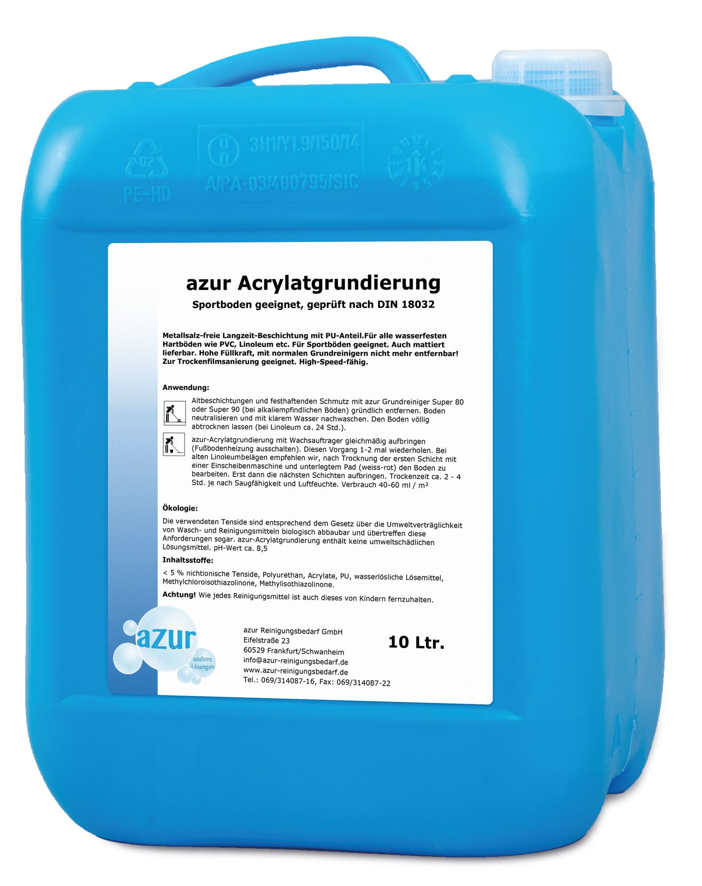 azur Acrylatgrundierung – Hochbeständige PU-Dispersion für Linoleum, PVC & Steinböden