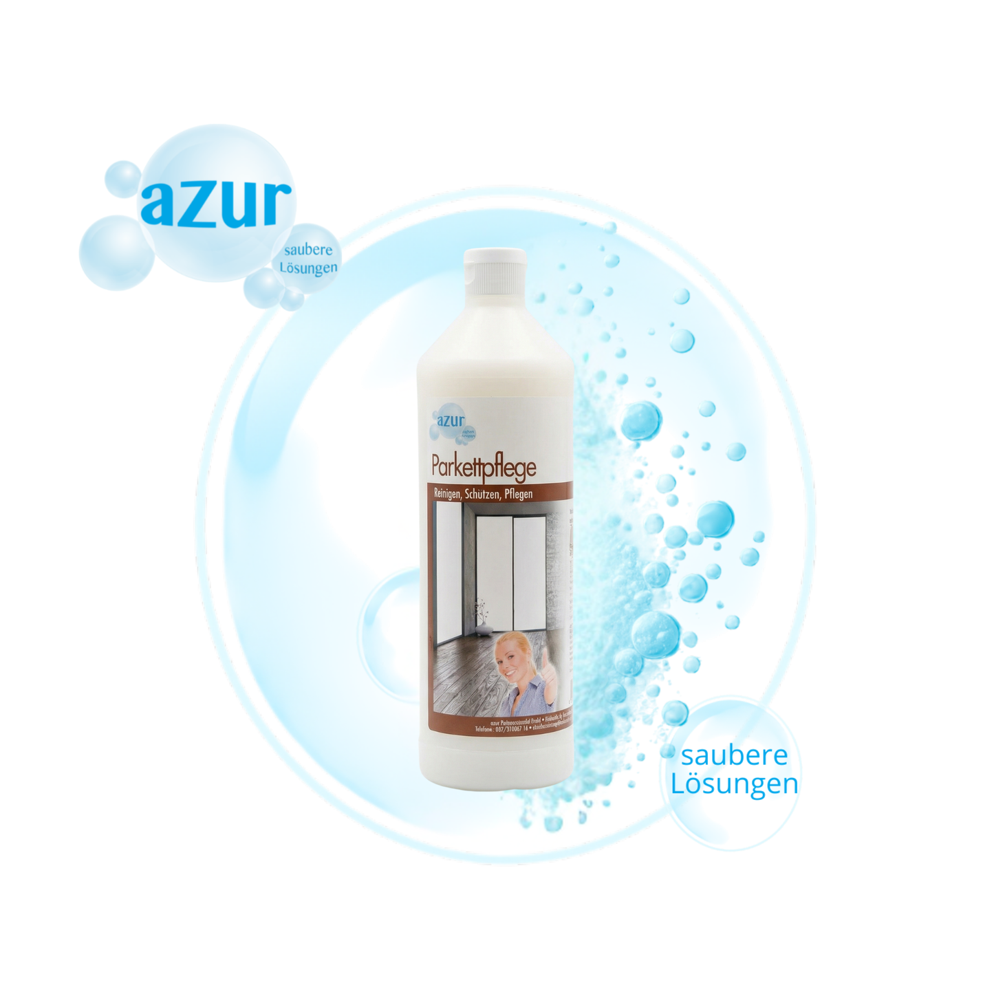 azur Parkettpflege 1 L – Lösungsmittelfreie Pflege für geölte & gewachste Holzböden