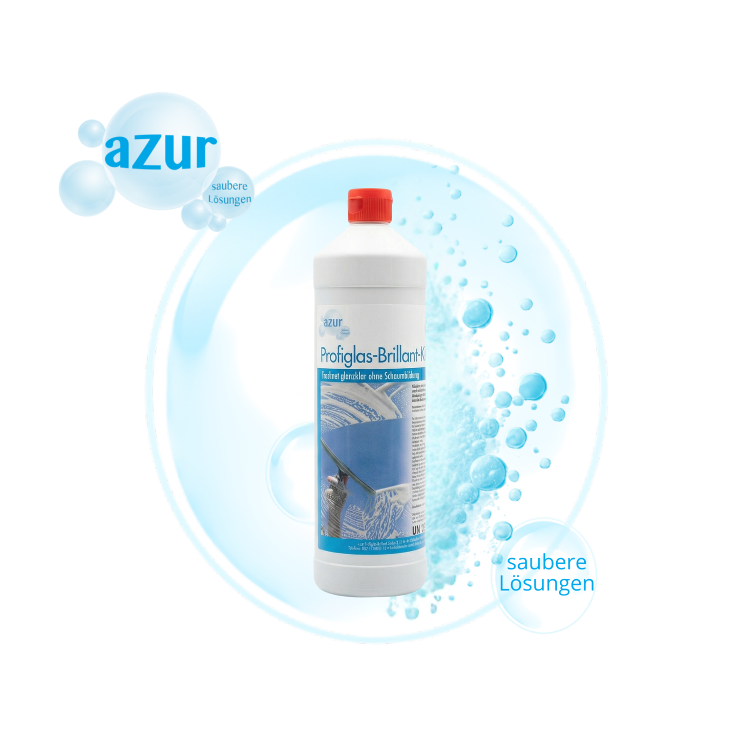 azur Profiglas Brillant Konzentrat 1 L – Fensterreiniger für streifenfreien Glanz | Profi-Konzentrat für Glas & Rahmen