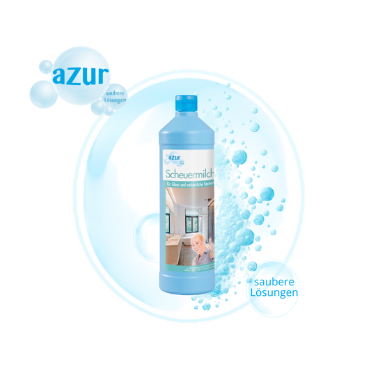 azur Scheuermilch 1 L – Reinigungsmilch für Küche, Bad & Edelstahl | Entfernt hartnäckige Verschmutzungen