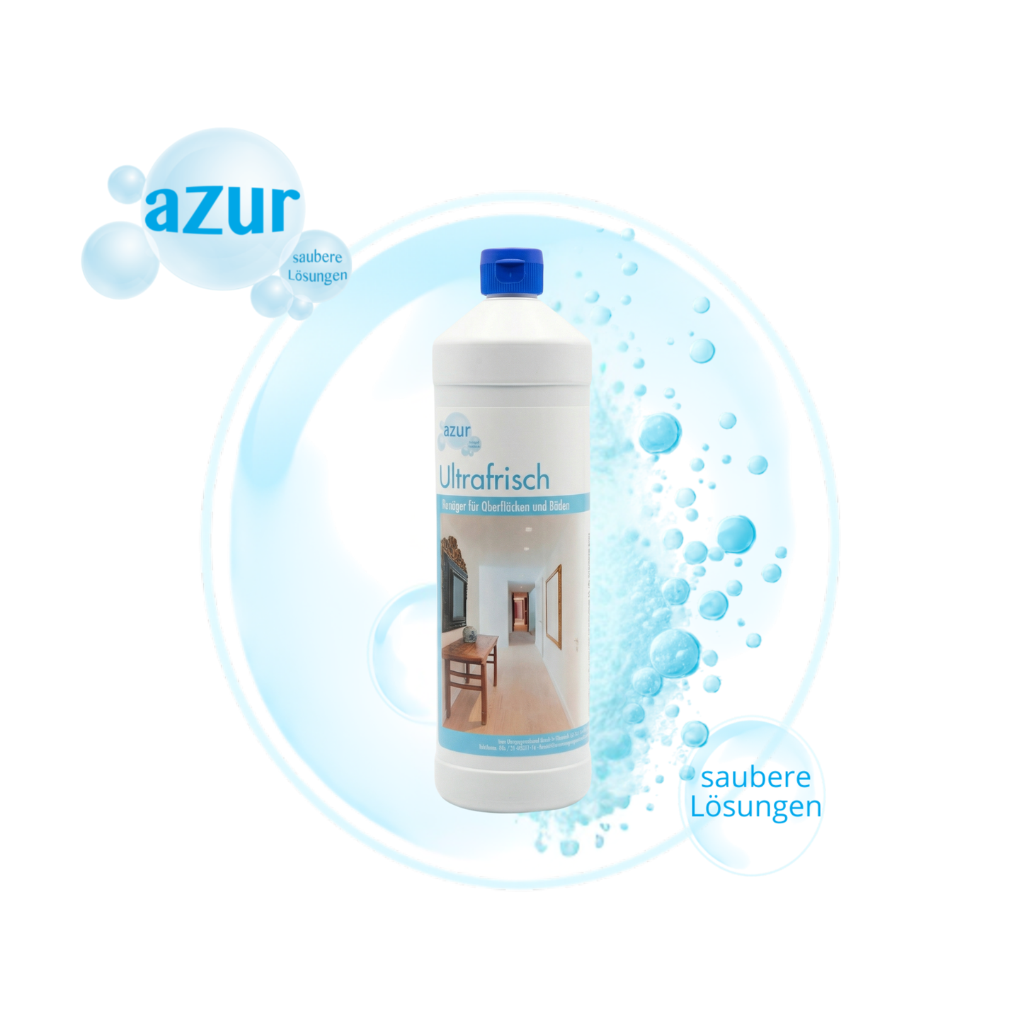 azur Ultrafrisch 1 L – Oberflächenreiniger mit frischem Duft | Streifenfrei & vielseitig